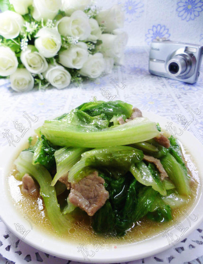 Stir-fried Lettuce with Lean Pork Slices recipe