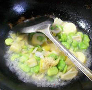 Fried Broad Beans with Bamboo Shoots Tofu recipe