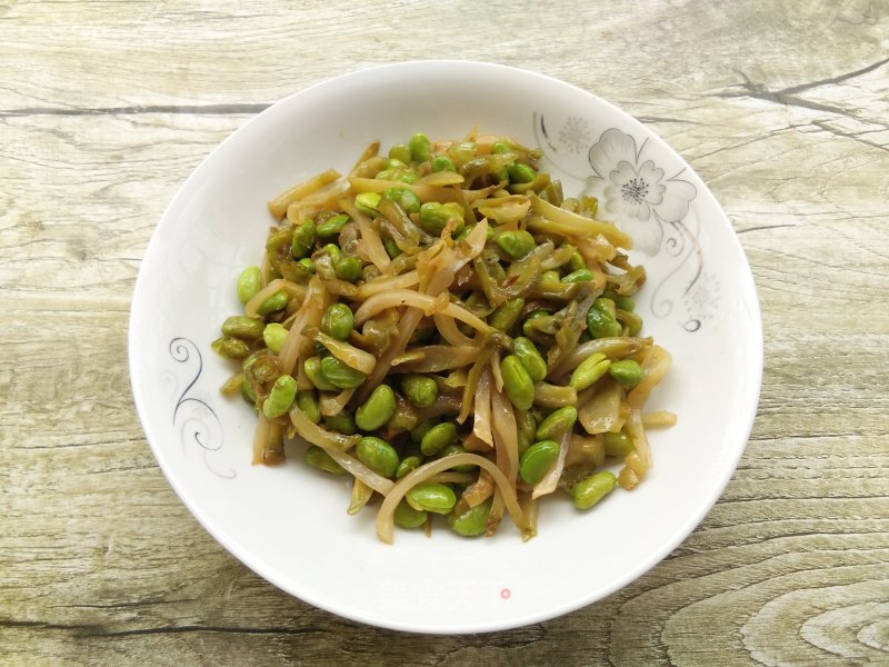 Stir-fried Edamame with Mustard recipe