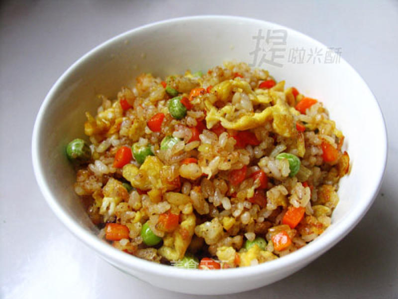 Fried Rice with Pea and Egg recipe