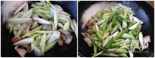 Stir-fried Pork Belly with Green Garlic recipe