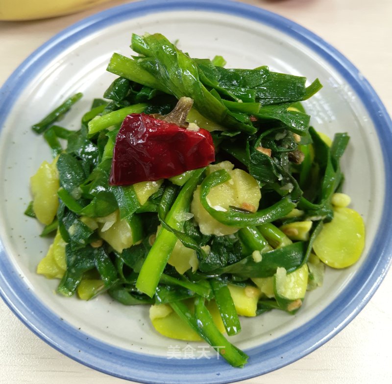 Stir-fried Watercress with Leek recipe