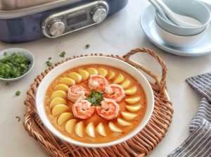 ‼ ️prospering Day by Day‼ ️shrimp and Tofu Steamed Egg [mofei Super Fast Steaming Stew Pot] recipe