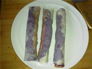 Creamy Purple Sweet Potato Bacon Spring Rolls recipe