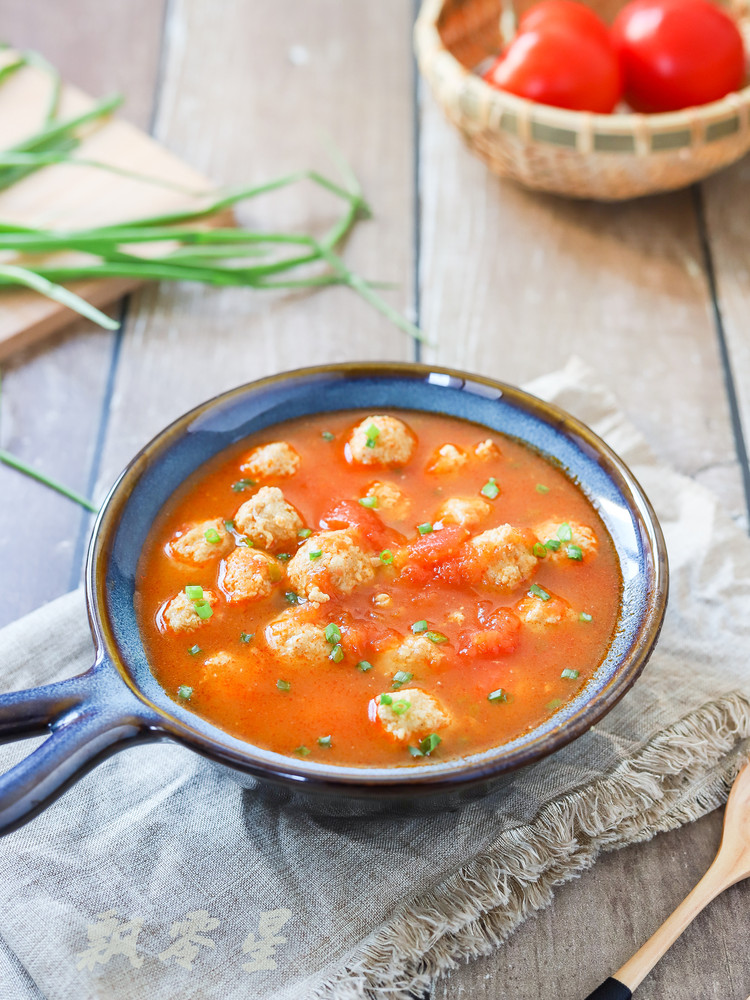 Tomato Meatball Soup——winter Warming Soup, Sweet and Sour Appetizing Super Good