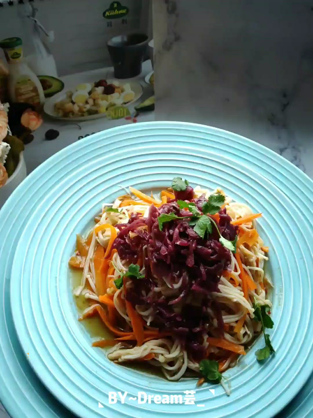 Pickled Red Cabbage Enoki Mushroom