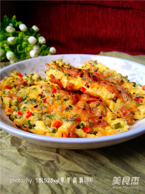 Chive Minced Meat Omelet recipe