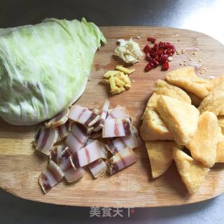 Roasted Tofu with Bacon and Cabbage recipe