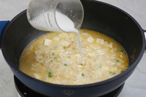 Salted Egg Yolk Tofu Soup recipe