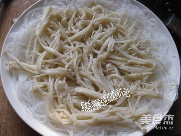 Steamed Shrimp with Enoki Mushroom Vermicelli recipe