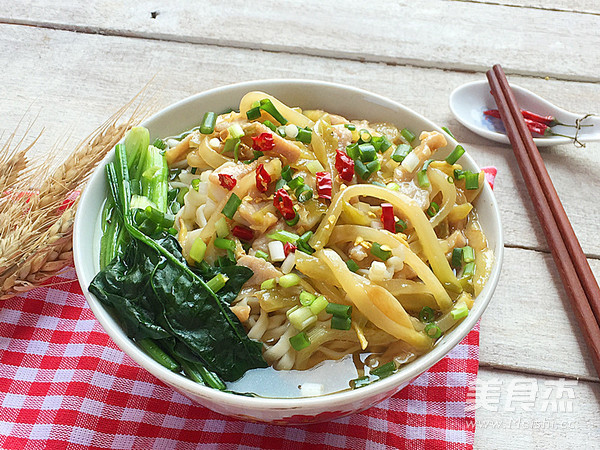 Mustard Pork Noodle Soup recipe