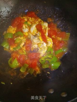 Tomato and Egg Topped with Lump Soup recipe