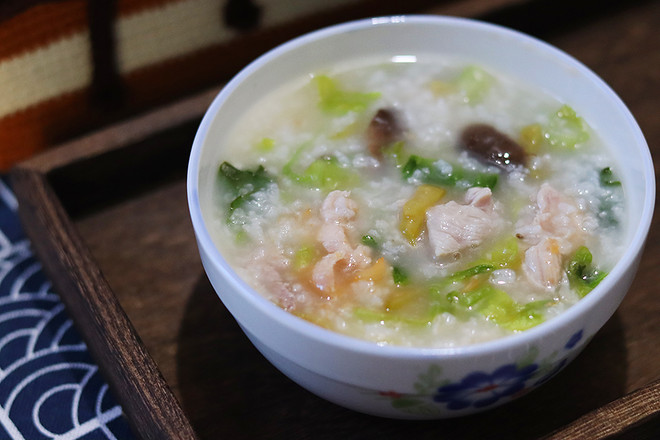 Mushroom Pork and Vegetable Porridge recipe