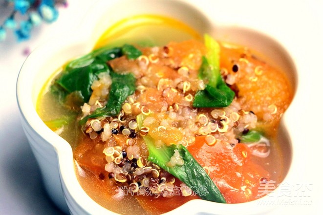 Quinoa, Greens, Tomato Soup recipe