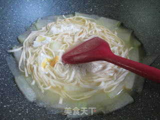 Salted Duck Egg and Winter Melon Noodle Soup recipe