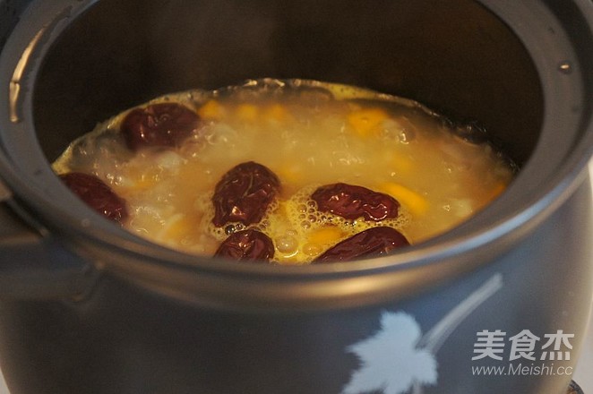 Glutinous Rice Porridge with Lily, Pumpkin, Red Dates recipe