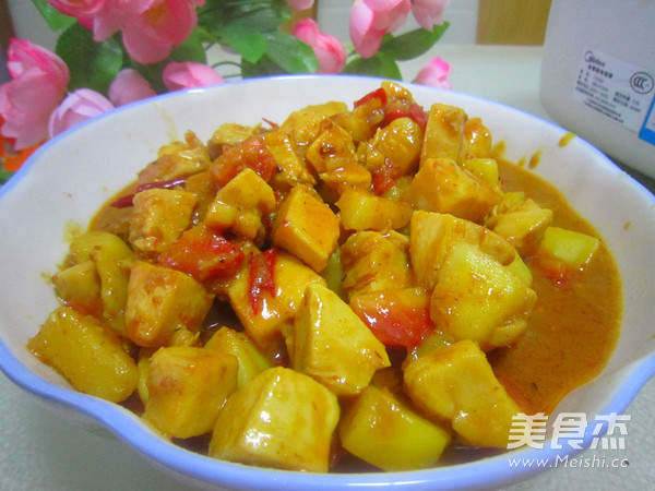 Curry Chicken Potato Rice recipe