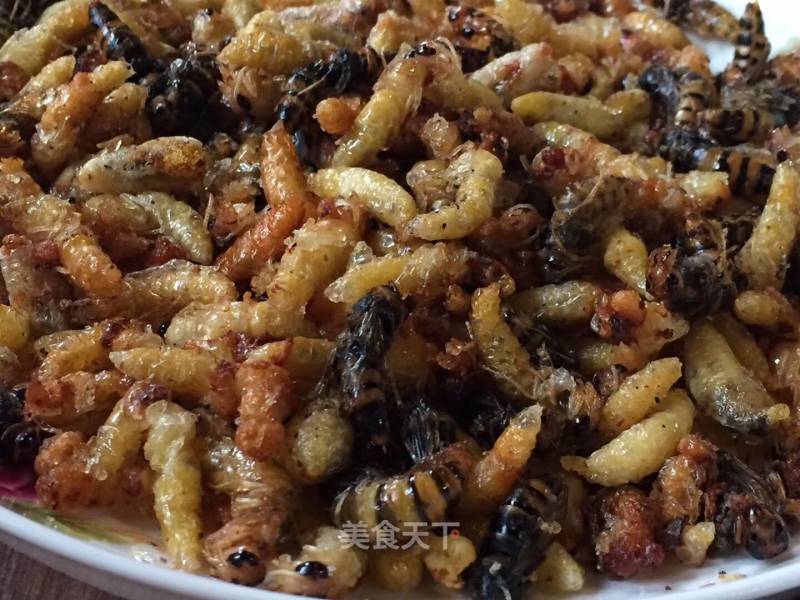 Crispy and Delicious Drooling Fried Bee Pupae recipe