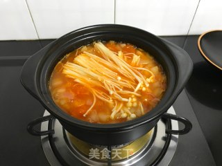 Beef with Tomato and Enoki Mushroom recipe