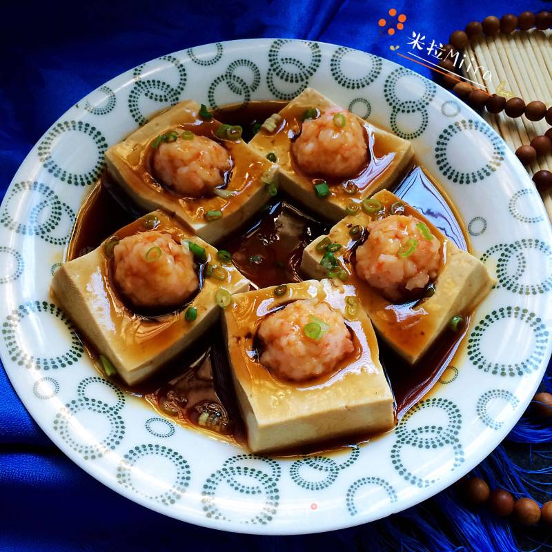 Steamed Shrimp Balls with Tofu recipe