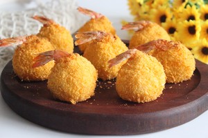 Golden Anchovy Shrimp Balls without A Drop of Oil recipe