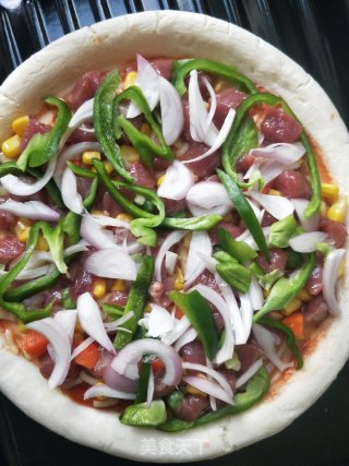 Beef Mixed Vegetable Pizza recipe