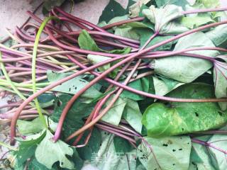 Vegetarian Fried Purple Potato Vine recipe