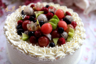 Fruit Decorated Cake recipe