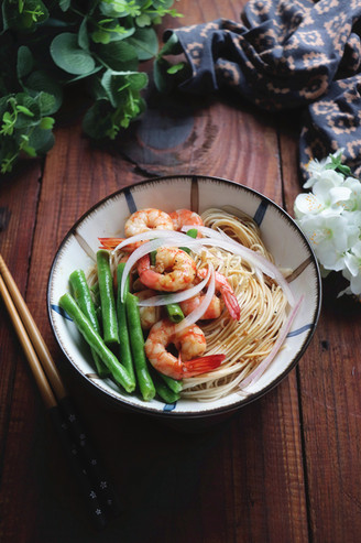 Shrimp and Beans Cold Noodles recipe