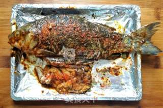 #aca烤明星大赛# Spicy Grilled Crucian Carp with Cumin recipe