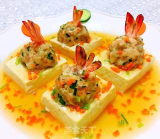 Pearl Shrimp Ball Tofu Treasure Box recipe