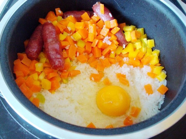 Sausage and Carrot Braised Rice recipe