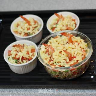 A Rich and Nutritious Baked Rice---baked Rice with Prawns and Fresh Vegetables recipe