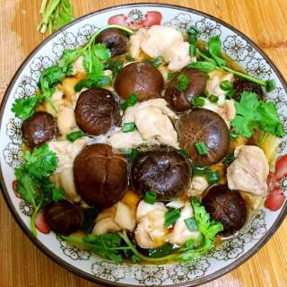 Steamed Chicken with Mushrooms recipe