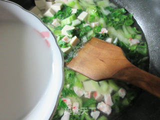 Shrimp Flavour Ball Green Vegetable Tofu Soup recipe