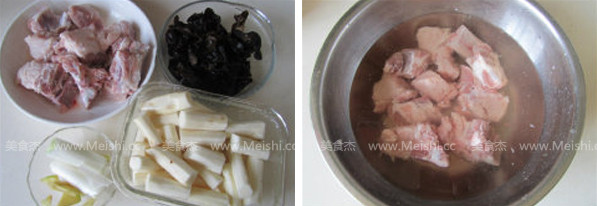 Yam and Fungus Pork Ribs Soup recipe