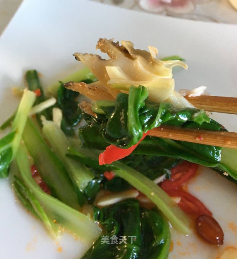 Abalone with Spinach in Oil recipe