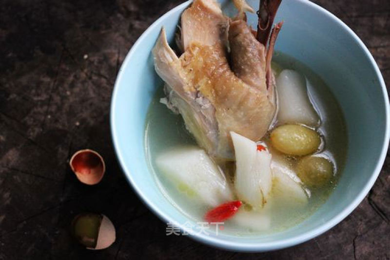 Delicious and Delicious---yam and Gingko Chicken Soup recipe