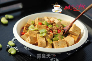 Braised Tofu with Minced Meat, Beans and Rice recipe