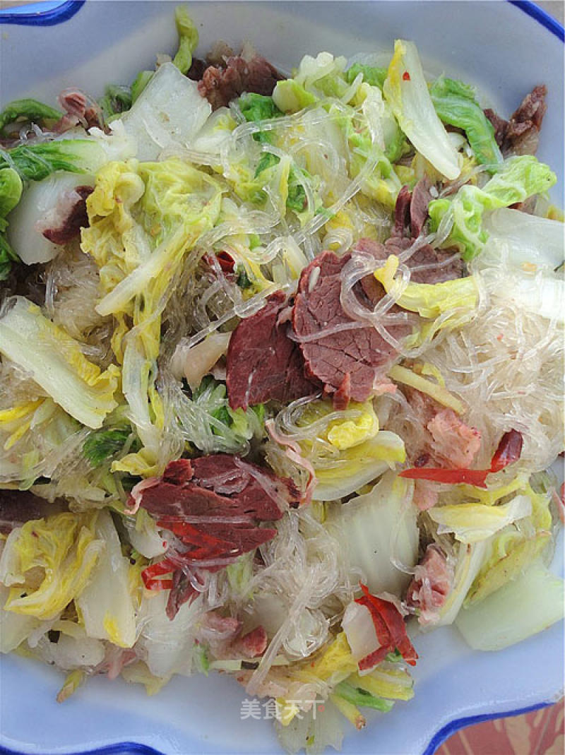 Roast Beef with Vermicelli and Cabbage recipe