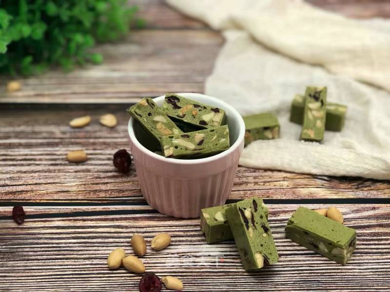 Cranberry Matcha Nougat recipe