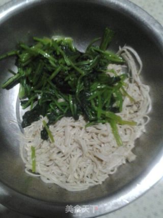 Jade with White Jade (cold Spinach and Enoki Mushroom) recipe