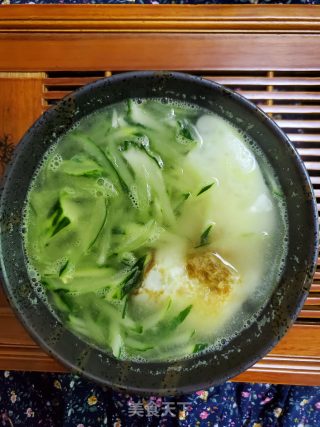 Poached Egg Cucumber Soup recipe