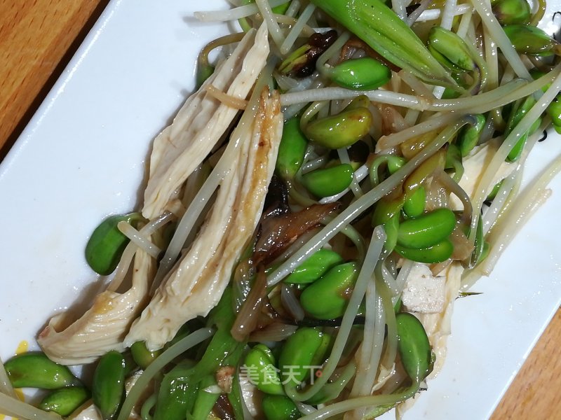 Fried Black Bean Sprouts with Yuba recipe