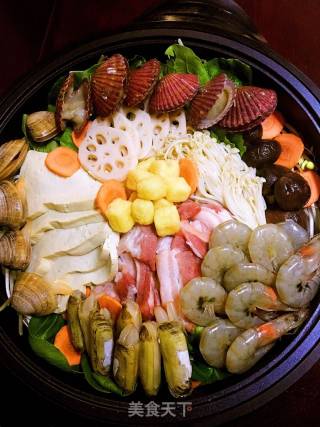 Korean and Japanese Vegetable Seafood Nutrition Pot recipe