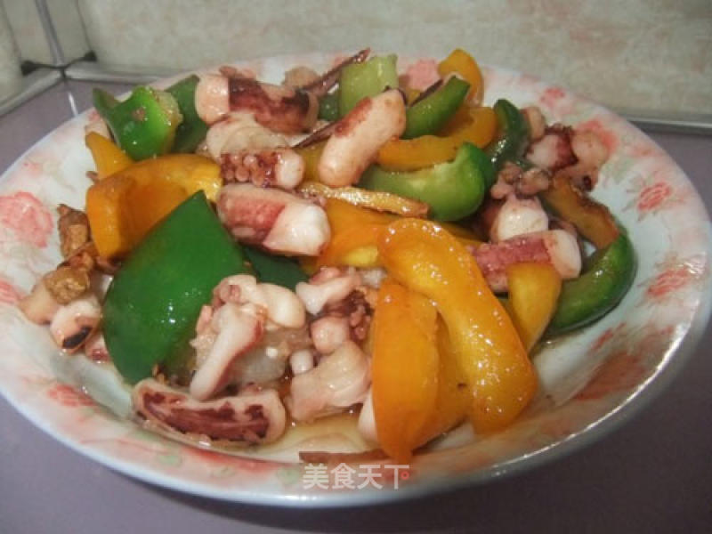 Squid Head Stir-fried Bell Pepper recipe