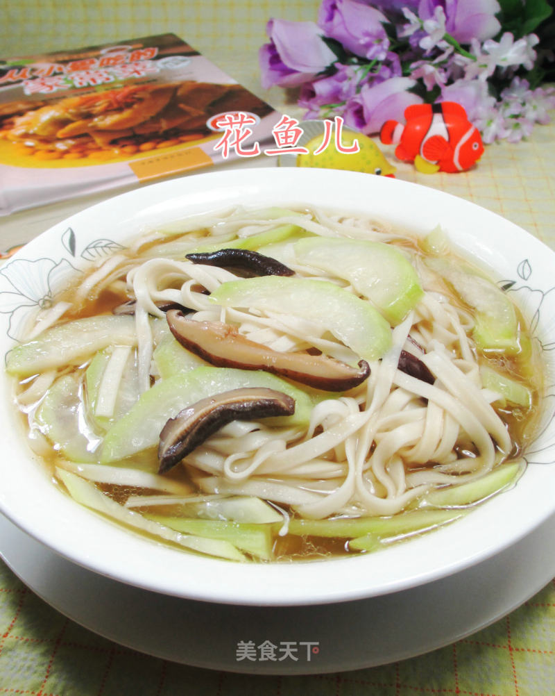 Shiitake Mushroom Night Blossom Noodle Soup recipe