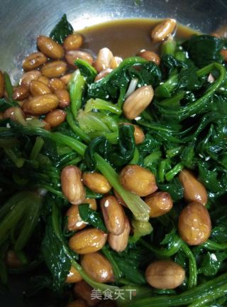 [sichuan] Spinach Mixed with Peanuts recipe