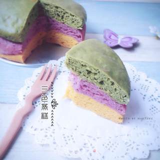 Three-color Steamed Cake recipe