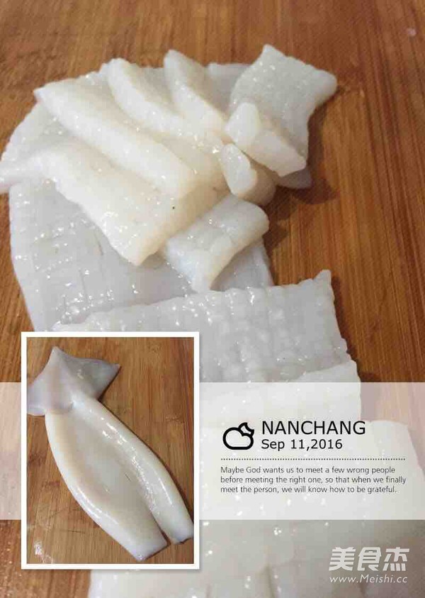 Stir Fried Squid Roll recipe